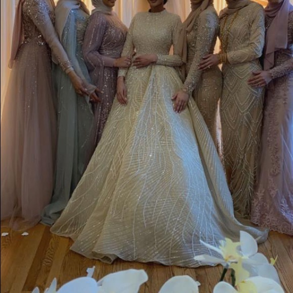 Wedding dress heavy embellished beaded long sleeve - Picture 13 of 13